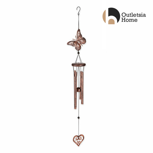 Outlesia Homes - Butterfly and Heart Wind Chimes - 31.5